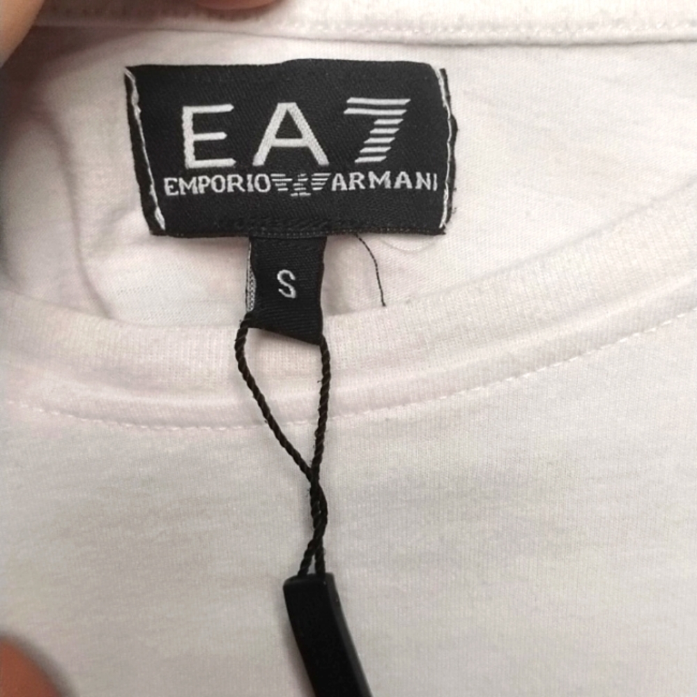 Emporio Armani EA7 small white long sleeves tee-shirt for men logo - Picture 3 of 7